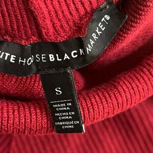 White House Black Market Red Ribbed Knit Sweater